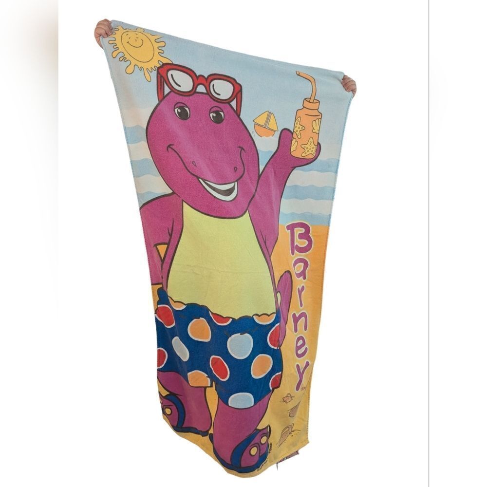 Barney 1998 vintage beach towel